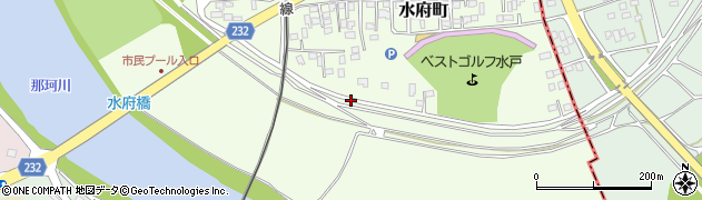 茨城県水戸市水府町周辺の地図