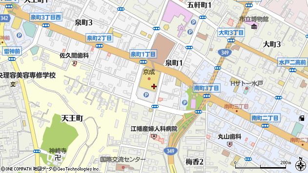 〒310-0026 茨城県水戸市泉町の地図
