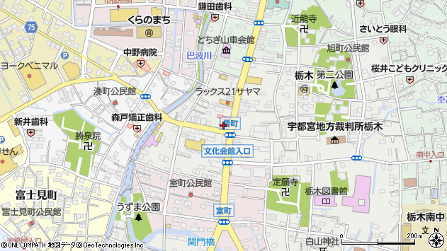 〒328-0037 栃木県栃木市倭町の地図