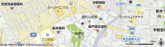 栃木県栃木市湊町周辺の地図