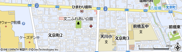 群馬県前橋市文京町周辺の地図