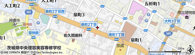 筑波銀行大工町支店周辺の地図