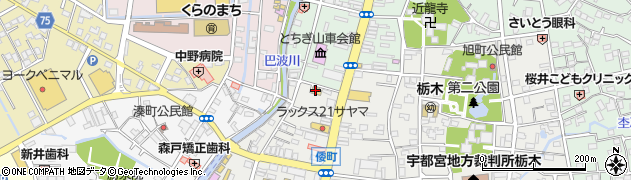 栃木市　郷土参考館周辺の地図