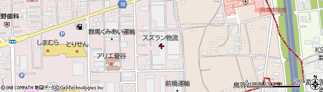スズラン　百貨店高崎店物流センター周辺の地図