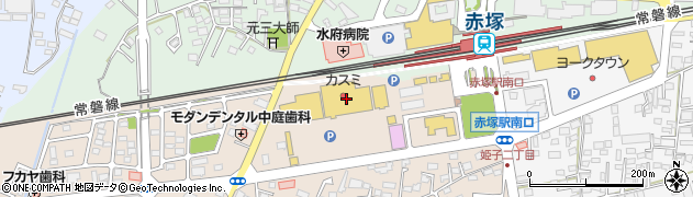 フードスクエアカスミ水戸赤塚店周辺の地図