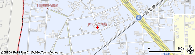 西村木工所前周辺の地図