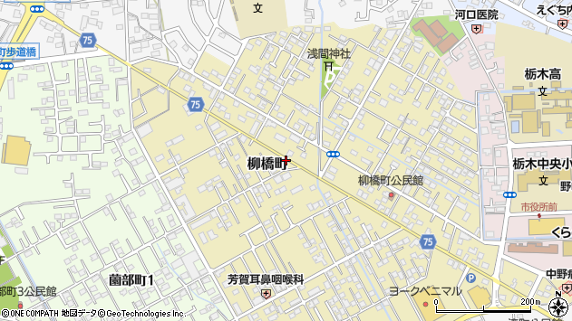 〒328-0051 栃木県栃木市柳橋町の地図