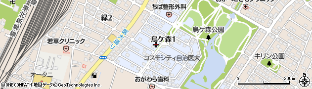 栃木県下野市烏ケ森周辺の地図