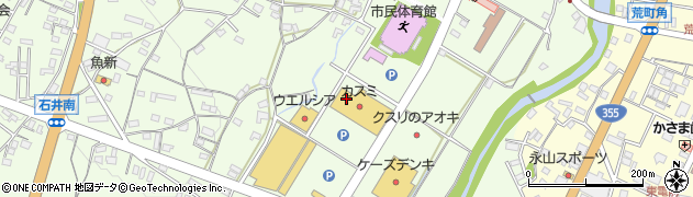 うさちゃんクリーニングカスミ笠間店周辺の地図
