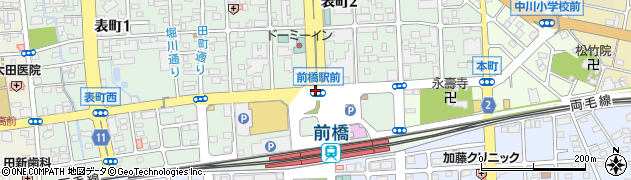 前橋駅前周辺の地図