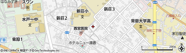 茨城県水戸市新荘周辺の地図