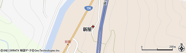 富山県南砺市新屋周辺の地図