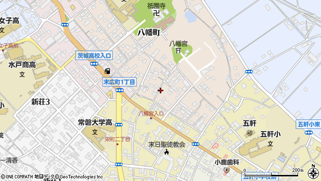 〒310-0065 茨城県水戸市八幡町の地図