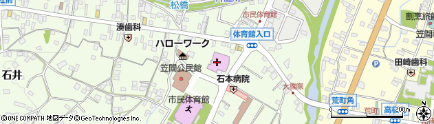 笠間市立笠間図書館周辺の地図