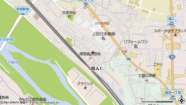 〒386-0017 長野県上田市踏入の地図