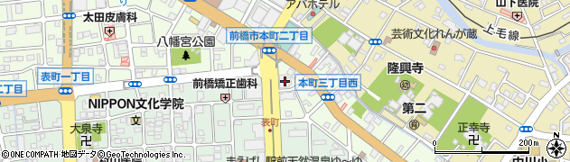 栃木銀行前橋支店 ＡＴＭ周辺の地図
