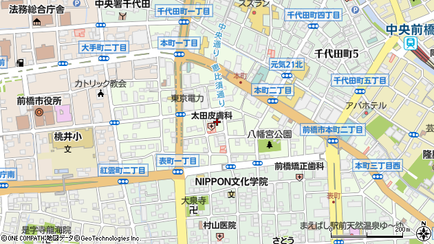〒371-0023 群馬県前橋市本町の地図