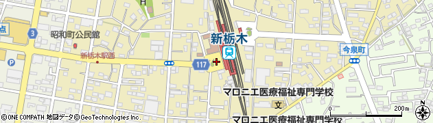 新栃木駅前周辺の地図