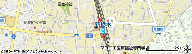 栃木郵便局配達周辺の地図