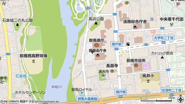 〒371-0026 群馬県前橋市大手町の地図
