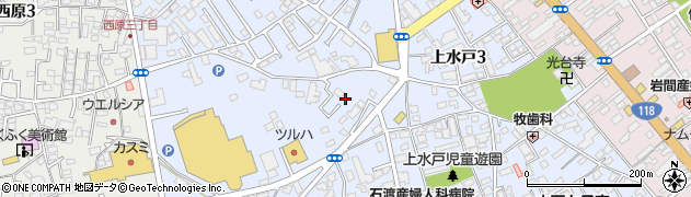 茨城県水戸市上水戸周辺の地図