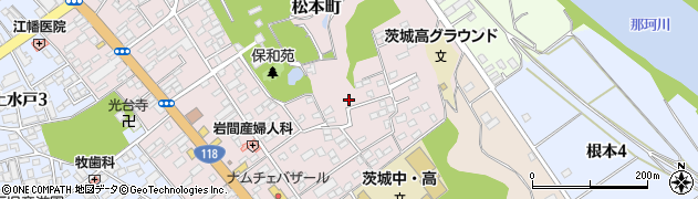 茨城県水戸市松本町周辺の地図