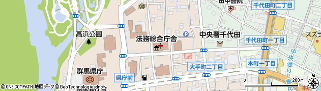 前橋地方検察庁　中之条区検察庁周辺の地図