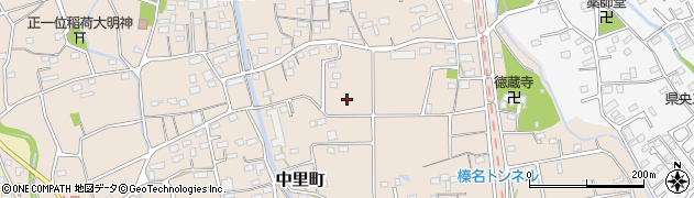 群馬県高崎市中里町周辺の地図