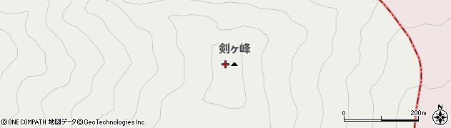 剣ケ峰周辺の地図