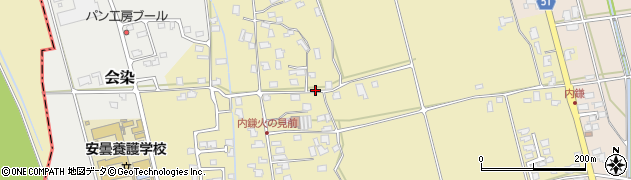 長野県池田町（北安曇郡）内鎌周辺の地図