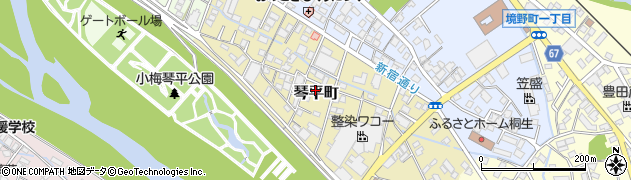 群馬県桐生市琴平町周辺の地図