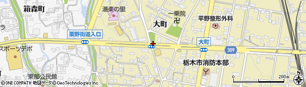栃木県栃木市大町周辺の地図