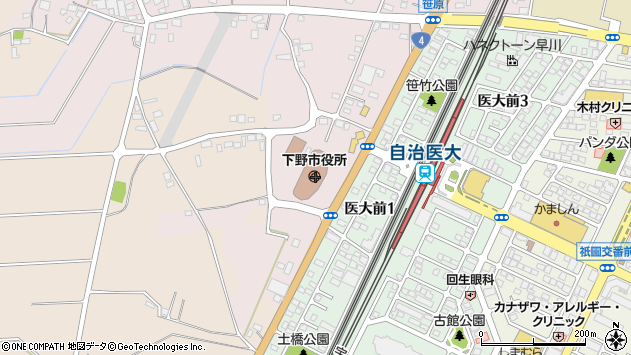 〒329-0400 栃木県下野市（以下に掲載がない場合）の地図