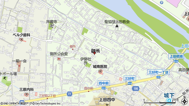〒386-0033 長野県上田市御所の地図