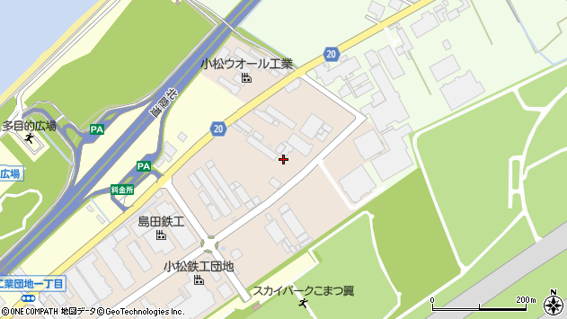 〒923-0994 石川県小松市工業団地の地図