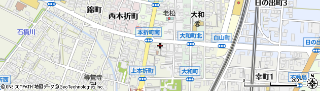 石川県小松市上本折町105周辺の地図
