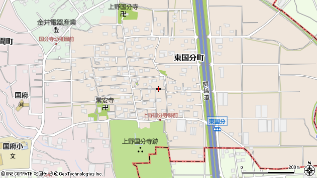 〒370-3514 群馬県高崎市東国分町の地図
