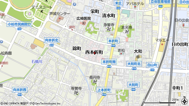 〒923-0956 石川県小松市西本折町の地図