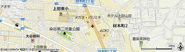 長野県上田市材木町周辺の地図