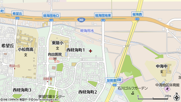 〒923-0825 石川県小松市西軽海町の地図