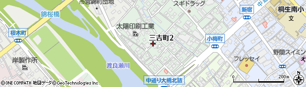 群馬県桐生市三吉町周辺の地図