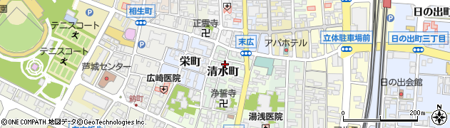 石川県小松市清水町周辺の地図