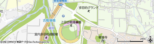 上田市役所　長野県営・上田野球場周辺の地図
