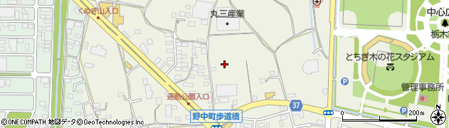 栃木県栃木市野中町周辺の地図