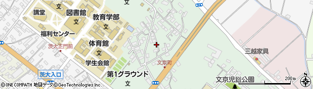 茨城県水戸市文京周辺の地図