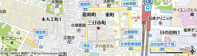 石川県小松市三日市町周辺の地図