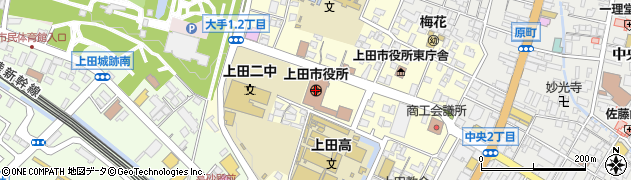 上田市役所　教育委員会学校教育課放課後こども育成係周辺の地図