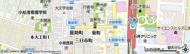 石川県小松市東町周辺の地図
