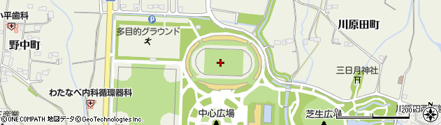 栃木市総合運動公園陸上競技場周辺の地図
