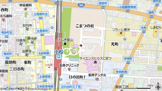 〒923-0869 石川県小松市こまつの杜の地図